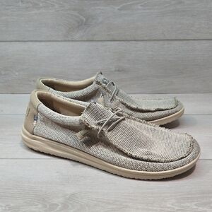 Hey Dude Men's Wally Free Beige Casual Slip On Loafers Flats Sz 13